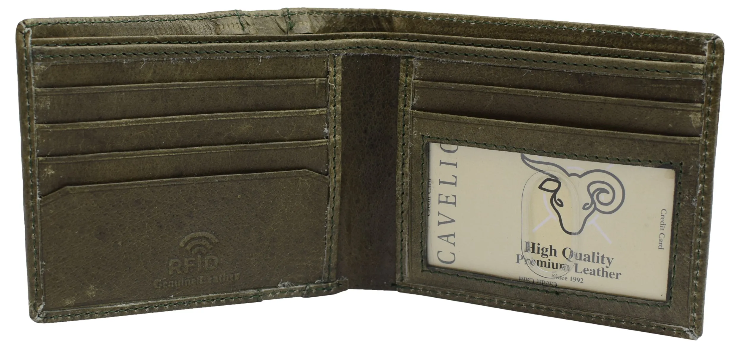 USA RFID Mens Wallet Slim Passcase Bifold with ID Window & Gift Box US Design