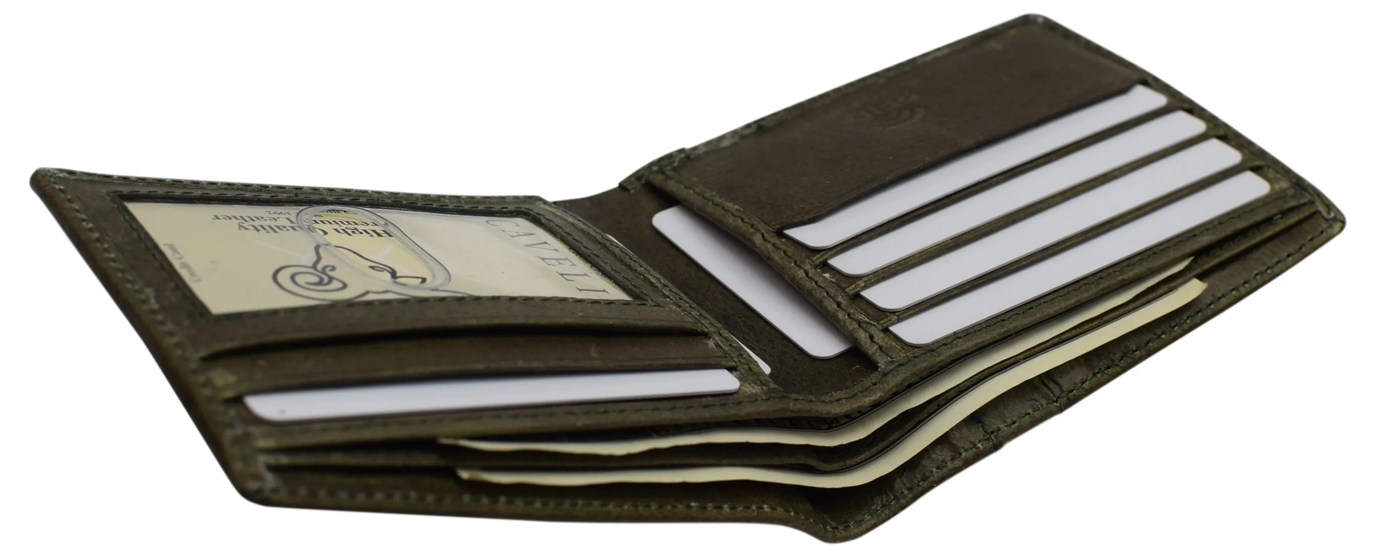 USA RFID Mens Wallet Slim Passcase Bifold with ID Window & Gift Box US Design