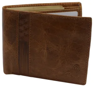 USA RFID Mens Wallet Slim Passcase Bifold with ID Window & Gift Box US Design