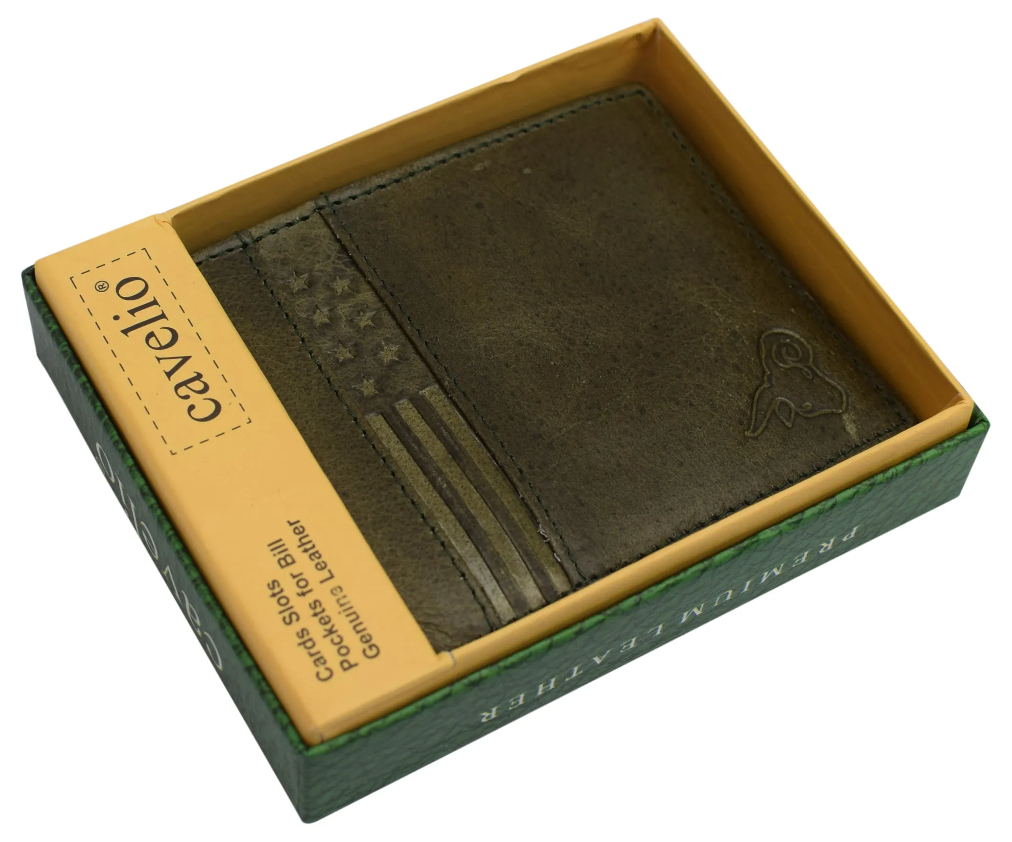 USA RFID Mens Wallet Slim Passcase Bifold with ID Window & Gift Box US Design