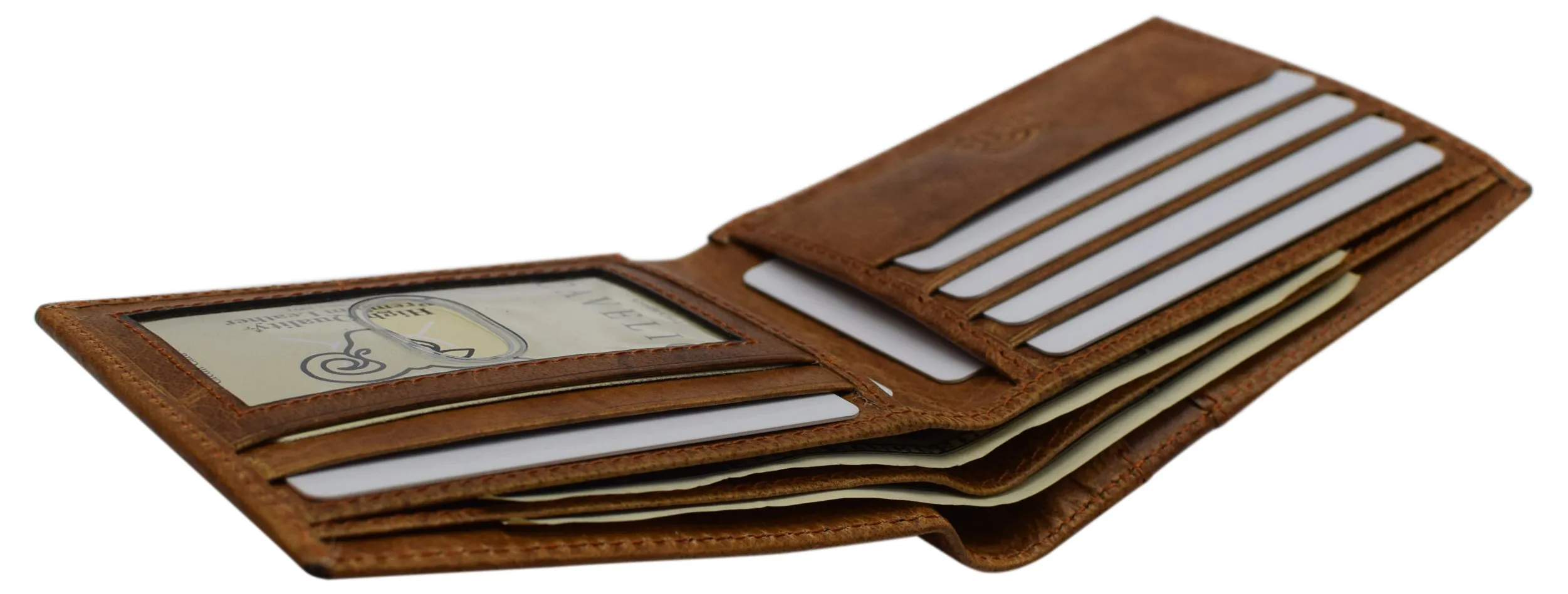 USA RFID Mens Wallet Slim Passcase Bifold with ID Window & Gift Box US Design