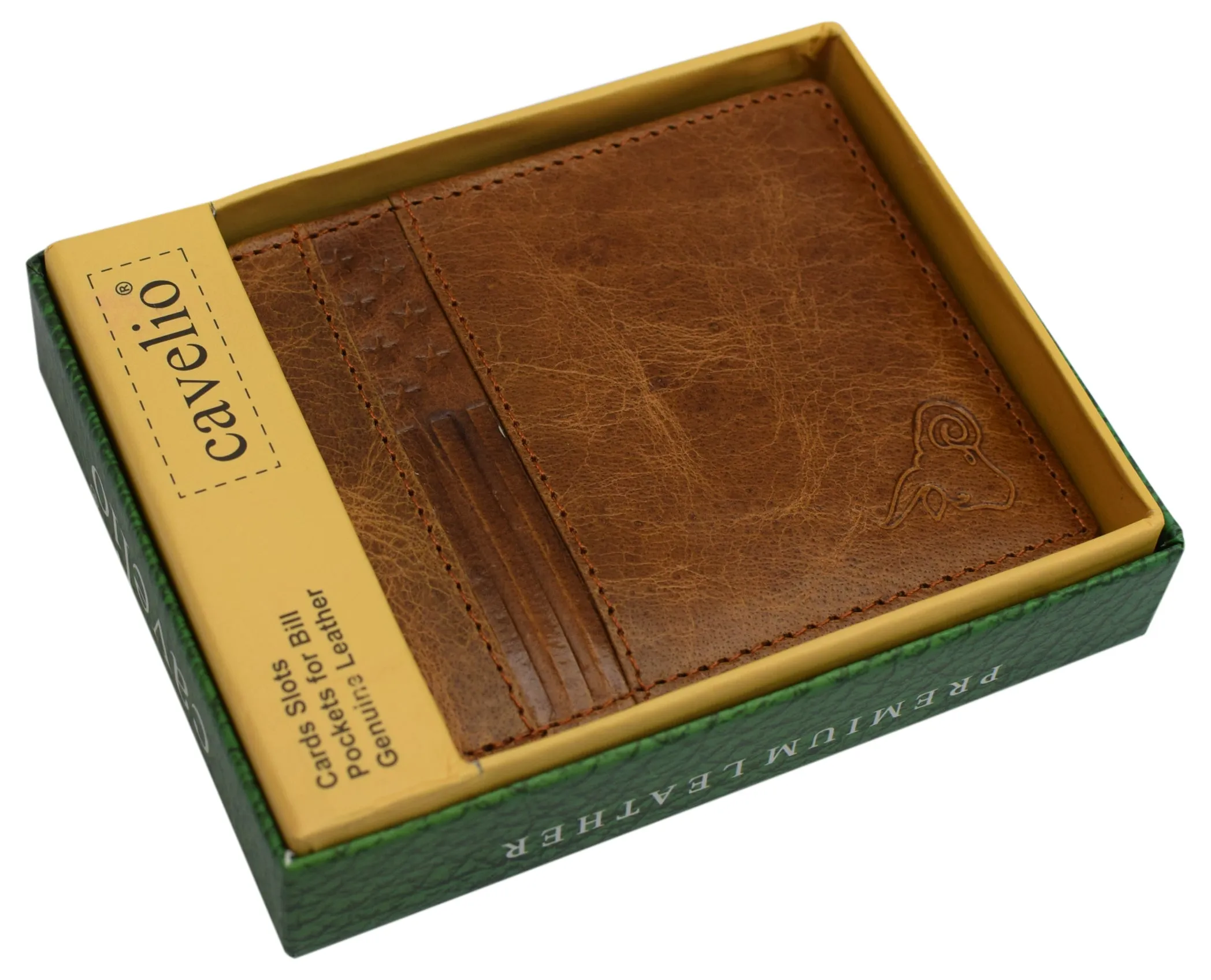 USA RFID Mens Wallet Slim Passcase Bifold with ID Window & Gift Box US Design