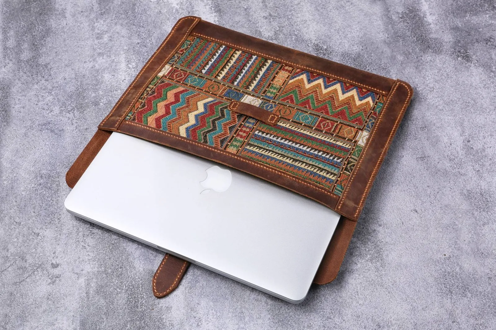 Vintage distressed leather computer case bag for macbook pro 13 14 15 16