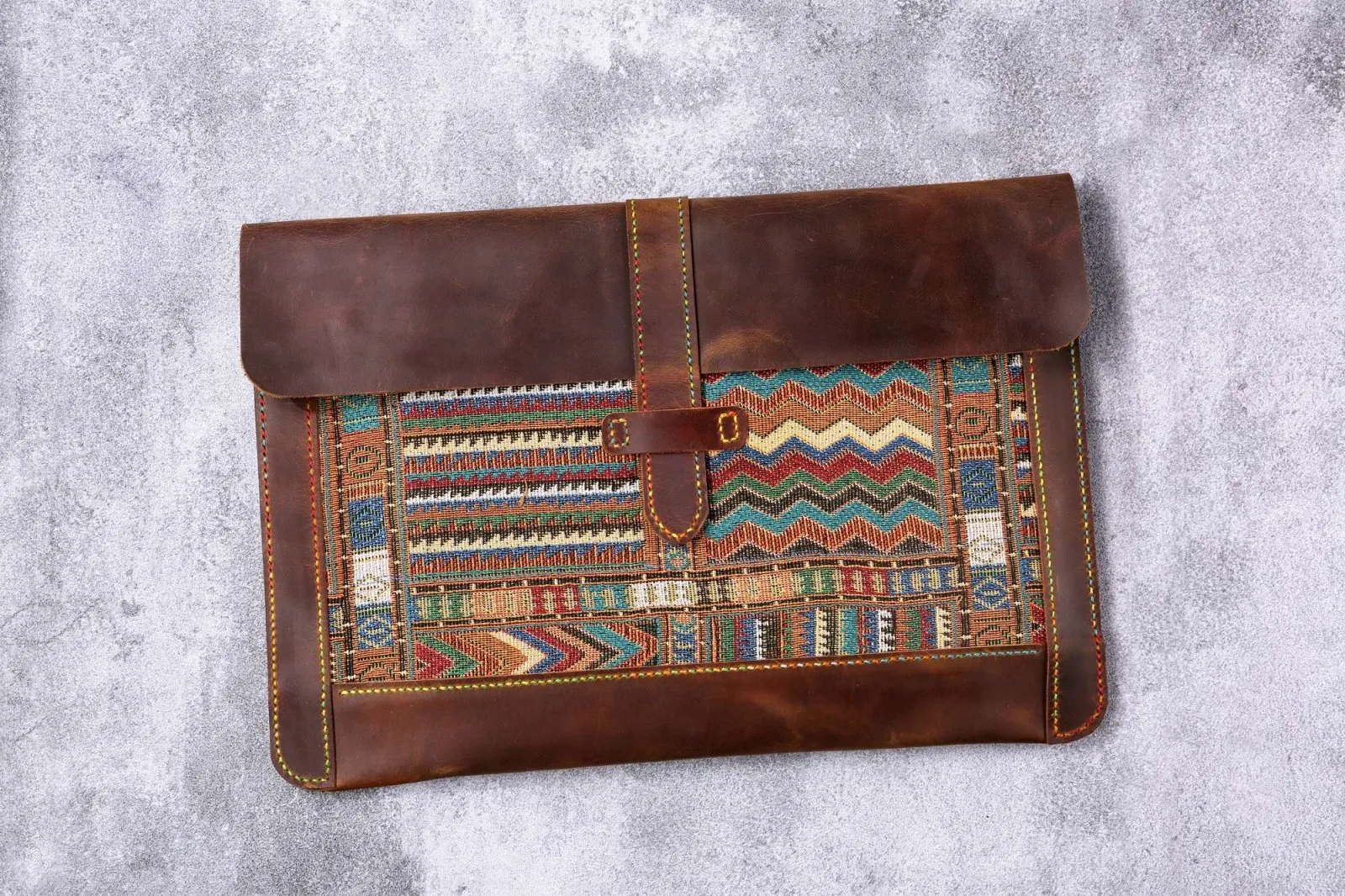 Vintage distressed leather computer case bag for macbook pro 13 14 15 16