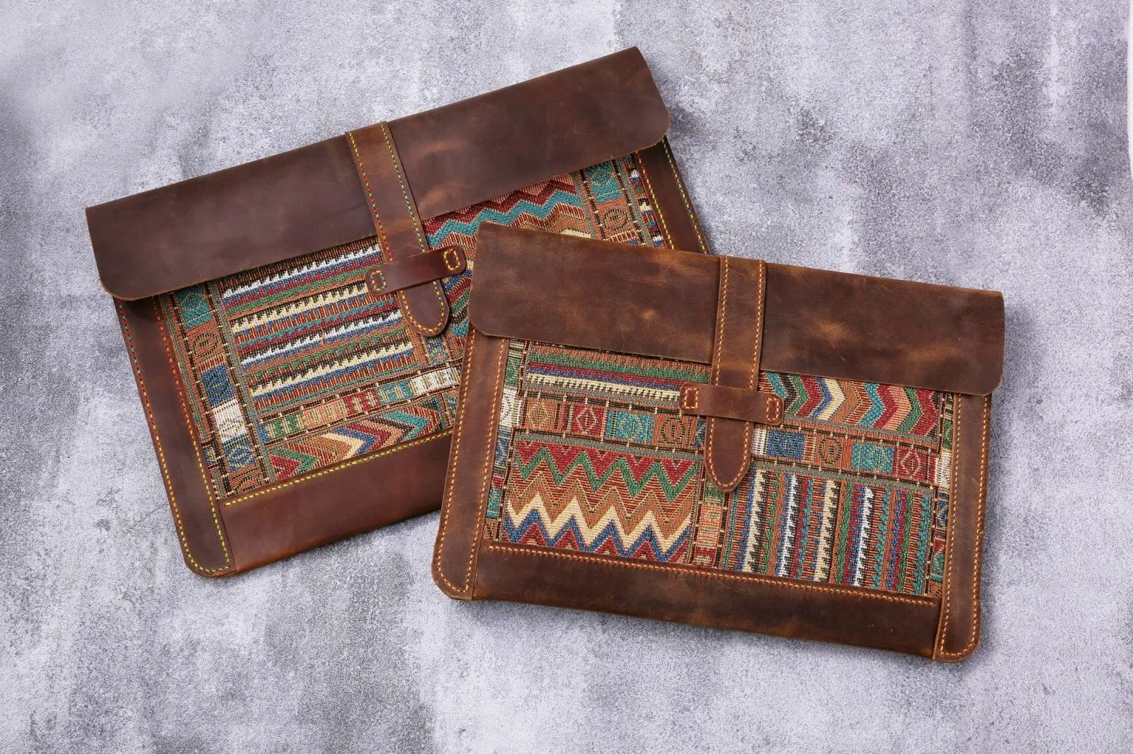 Vintage distressed leather computer case bag for macbook pro 13 14 15 16