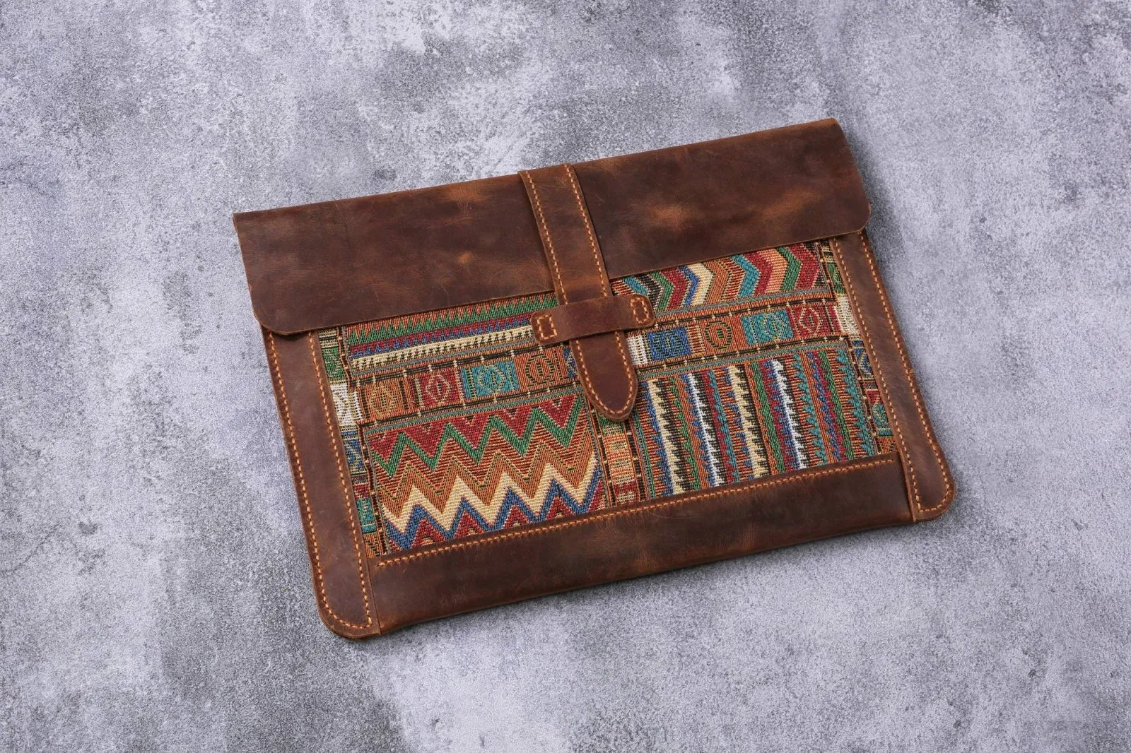 Vintage distressed leather computer case bag for macbook pro 13 14 15 16