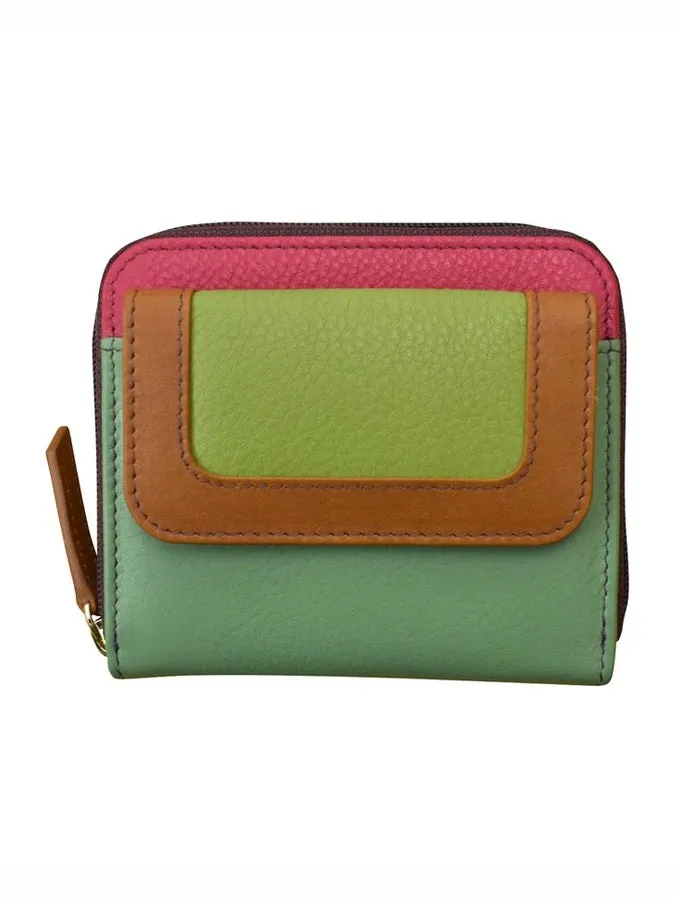 Wallet  Sage  Small Flap Pocket Card Holder Rfid Leather 6239