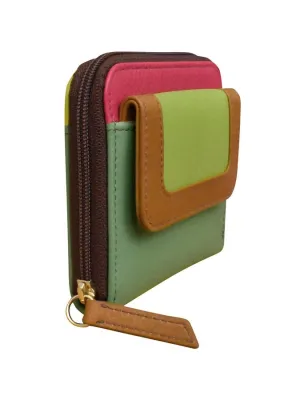Wallet  Sage  Small Flap Pocket Card Holder Rfid Leather 6239